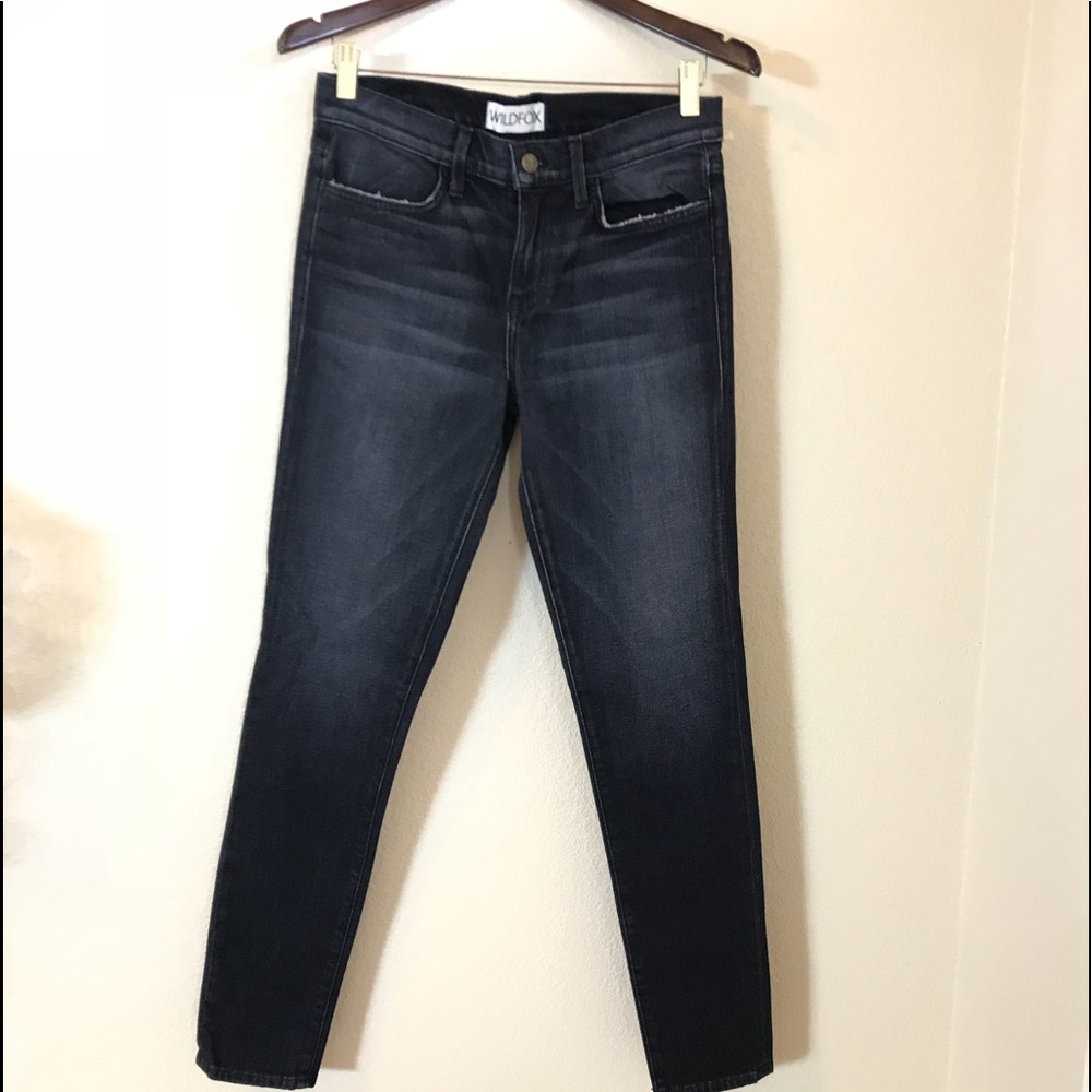 Wildfox | Black Gray Skinny Mid Rise Jeans